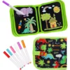 Green Dinosaur Erasable Book Doodle Set Magic Drawing Book Reusable Drawing Book 12 Watercolor Pens 14 Page Drawing for Kids 1