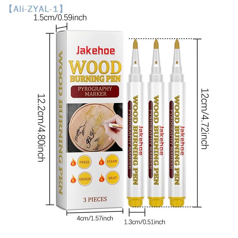 【ZYAL-1】3Pcs 나무 연소 마커 펜 나무 연소 용 Scorch 펜 BurnWood Burn 마커 펜 나무 연소 마커 펜