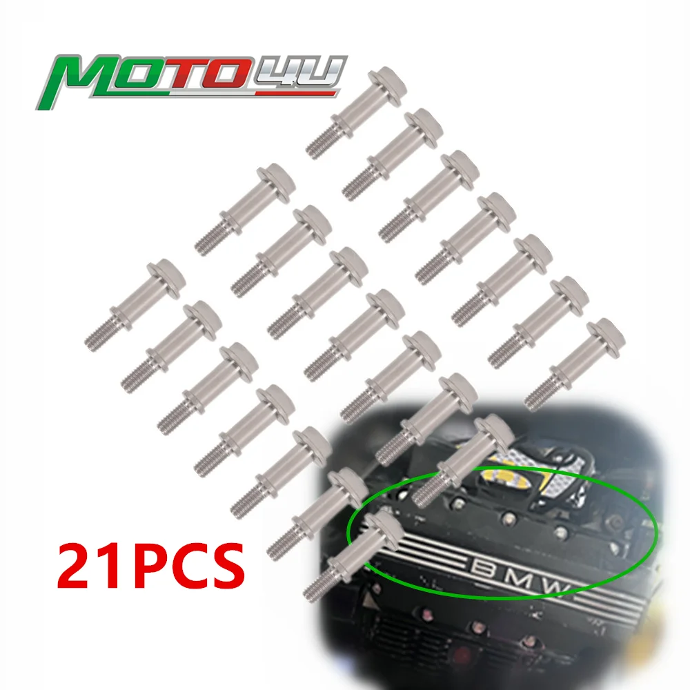 21PCSTitaniumMotorcycleValveCoverSealBoltsEngineScrew16VCafe