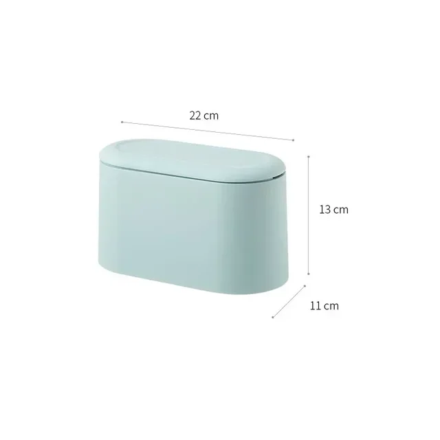 Simple Desktop Trash Bin Mini Durable Storage Bucket Can Automatic Pop-up Lid For Dressing Tables Home Office Garbage Bucket 6