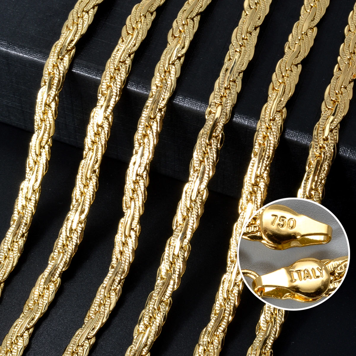 Sunny Jewelry Interlaced-Halskette für Männer und Frauen, 18 Karat vergoldete Kupfer-Halskette, modischer klassischer Party-Schmuck, 45,7–61 cm