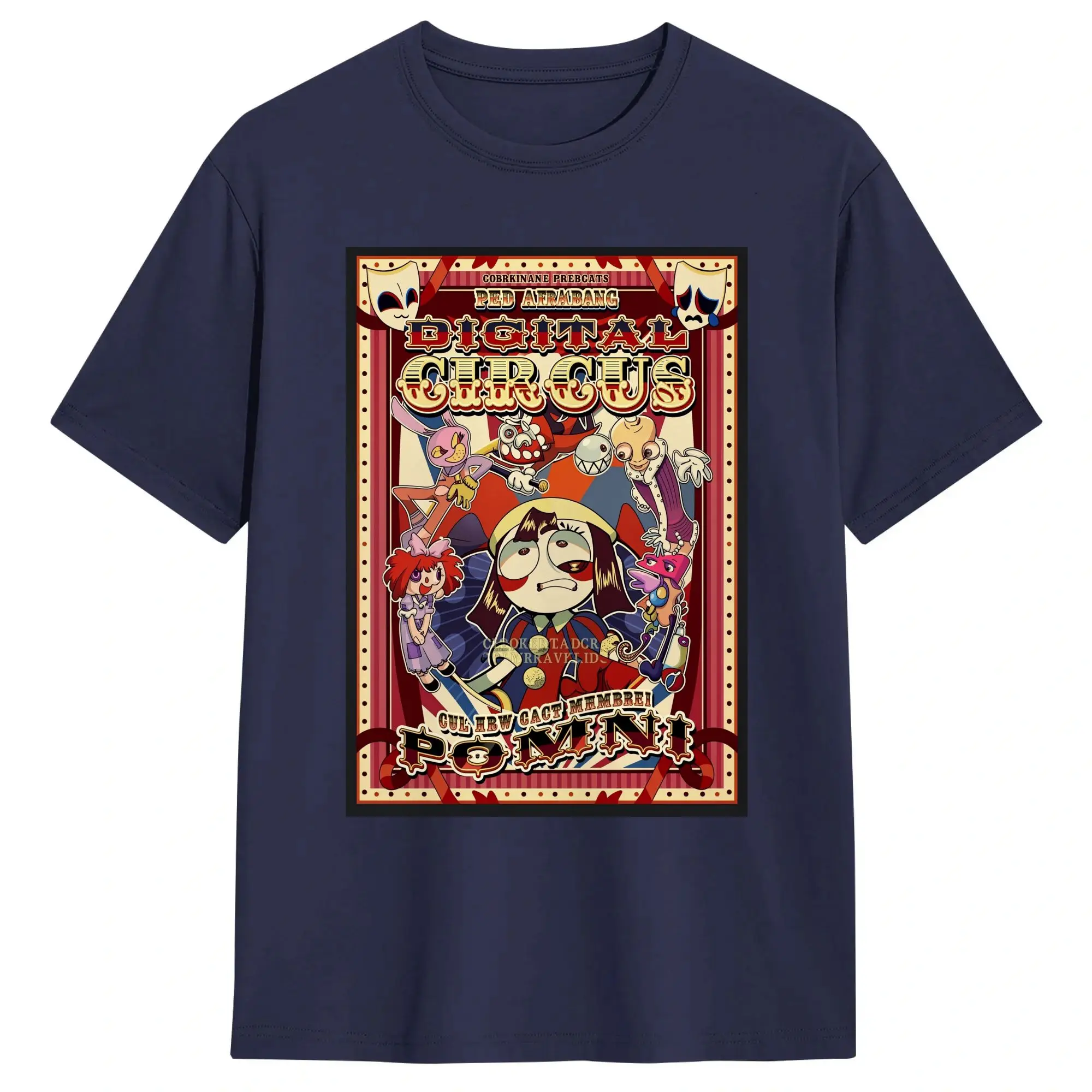 Digital Circus Oversized Cotton O-Neck T-Shirt - Trendy Summer Short-Sleeve Top