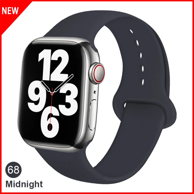 Silicone Strap For Apple Watch Band 42mm 45mm 38mm 44mm 40mm Smartwatch Rubber Sports Watchband Bracelet iWatch series 7 6se 5 4 68