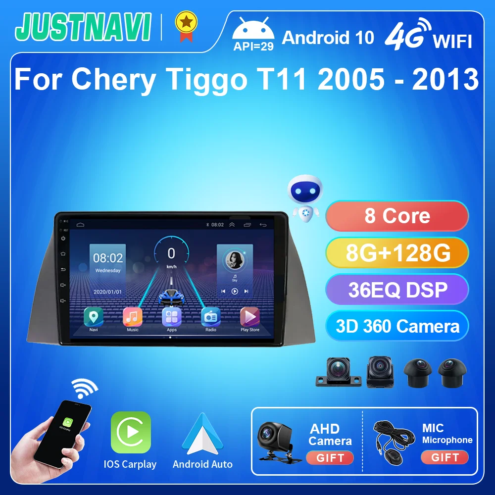 

Автомобильный GPS-навигатор JUSTNAVI 8 + 128G 4G LTE, мультимедийный радиоприемник 2din для Chery Tiggo T11 2005 2006 2007 2008 2009 2010 2011 2012 2013