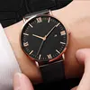 Fashionable business men's watch ultra-thin mesh belt Roman pattern trendy simple men's and women's quartz watch 4
