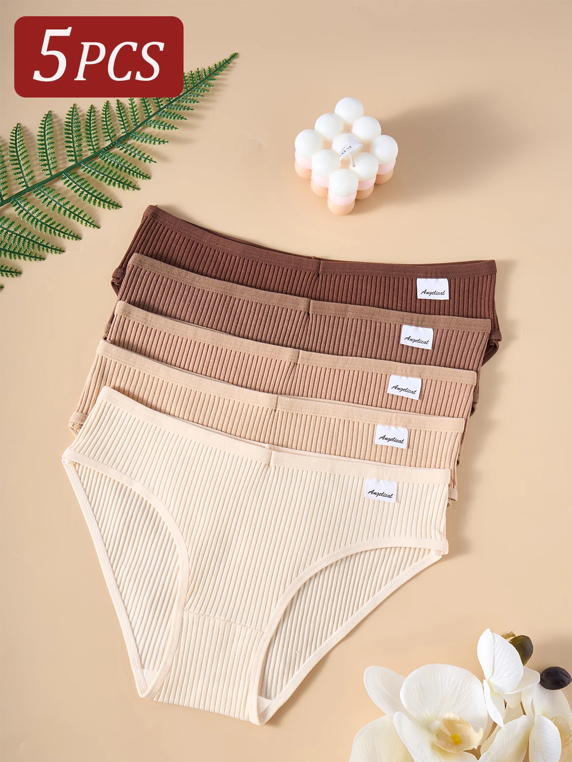 5 قطع أزياء ميلارد الملونة الملابس الداخلية النسائية بلون مخطط القطن سراويل مريحة لينة تنفس ملخصات الملابس الداخلية