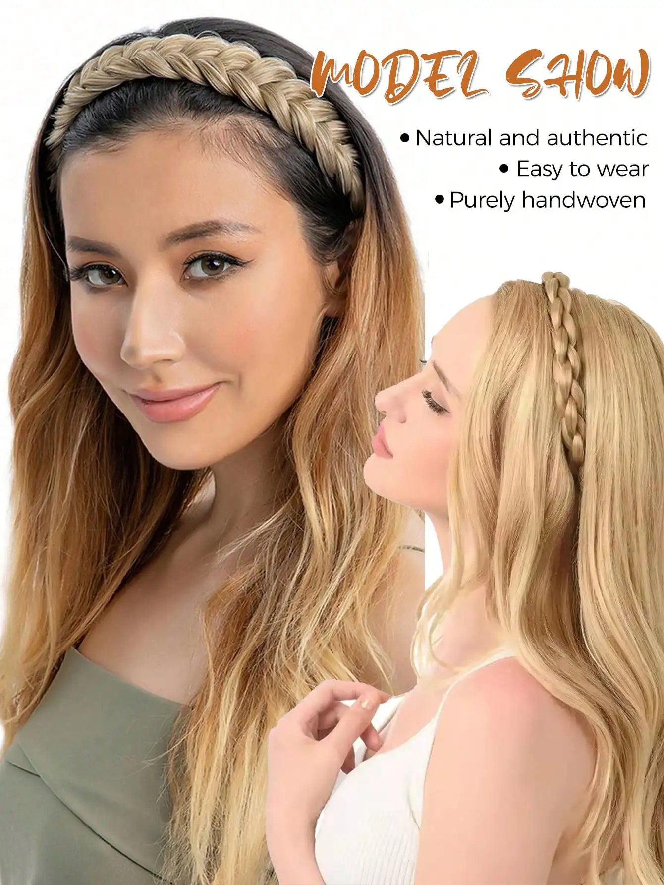Synthetic Hair Headband Wig Accessories for Women