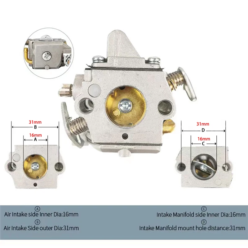Carburetor Replacement Parts Carburetor Accessories Carburetor Kit C1Q-S57 C1Q-S57A C1Q-S57B Carburetor for Zama 017 018 MS170 MS180 Stihl Chainsaw Electric Chainsaw Parts