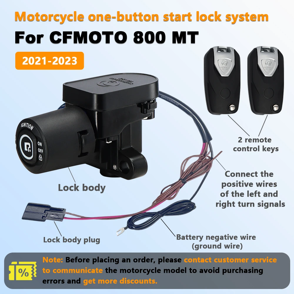 열쇠가없는 액세스 시작 시스템 잠금 CF Moto 800 MT CFmoto MT800 2021-2023 용 키가없는 오토바이 점화 제어 스위치 원격