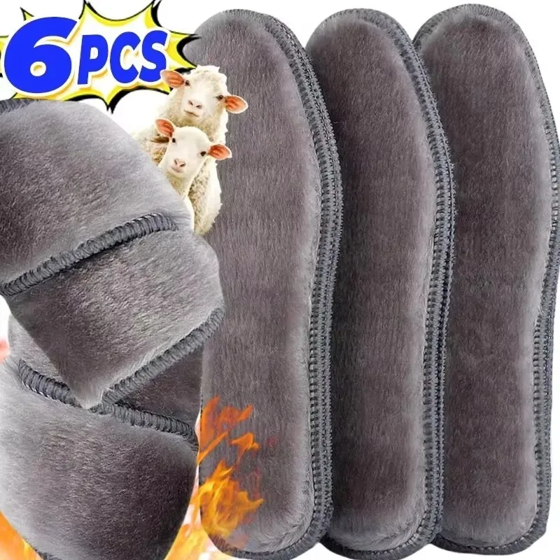 Thermisch Vilten Inlegzolen Verdikken Warm Verwarmde Inlegzolen Voor Mannen Vrouwen Winterschoenen Ademende Sneeuwlaarzen Imitatie Konijn Schoenpads