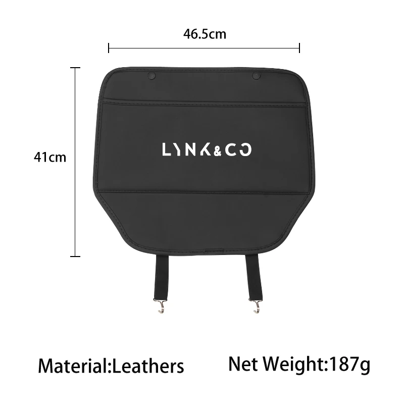 자동차 발차기 방지 매트 가죽 자동차 시트 뒷면 보호 커버 정리함 포함 인테리어 액세서리 LYNK&CO 01 02 03+ 05 06 09 PHEV용