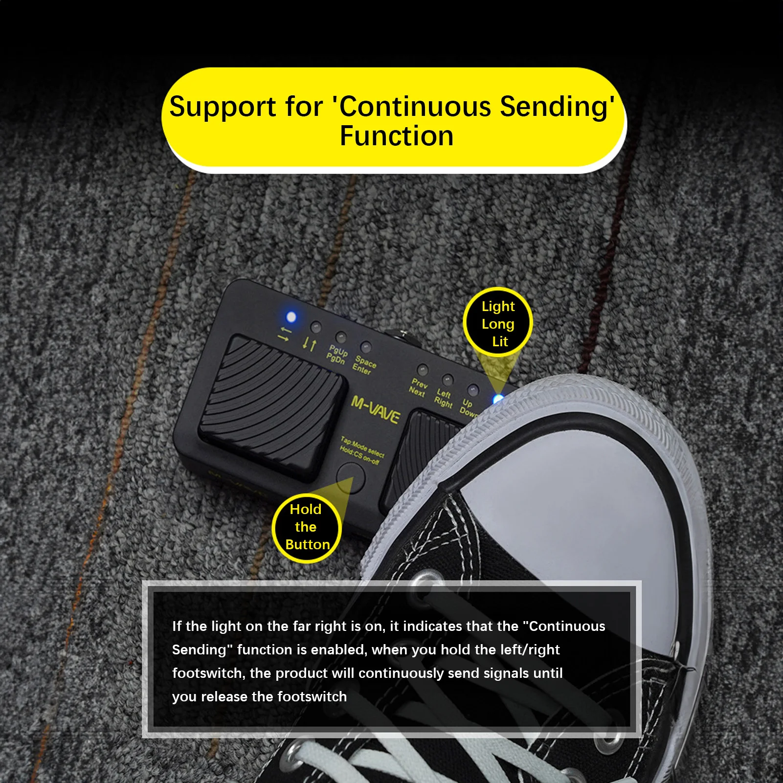 USB Rechargeable Musical Instrument Smart Phone Tablet M-VAVE Cube Turner Pro Wireless BT Page Turner Silent Foot Pedal wireless page turner pedal