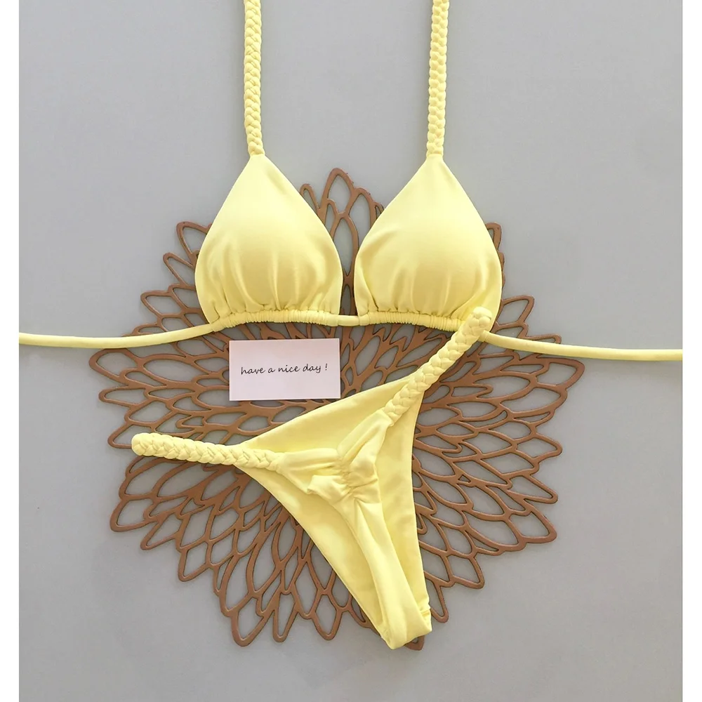 Micro Bikinis 2025 Push Up Women Swimsuits Sexy Swimwear Brazilian Bikini Set Thong Biquini Solid Swimsuit Summer Beachwear 2