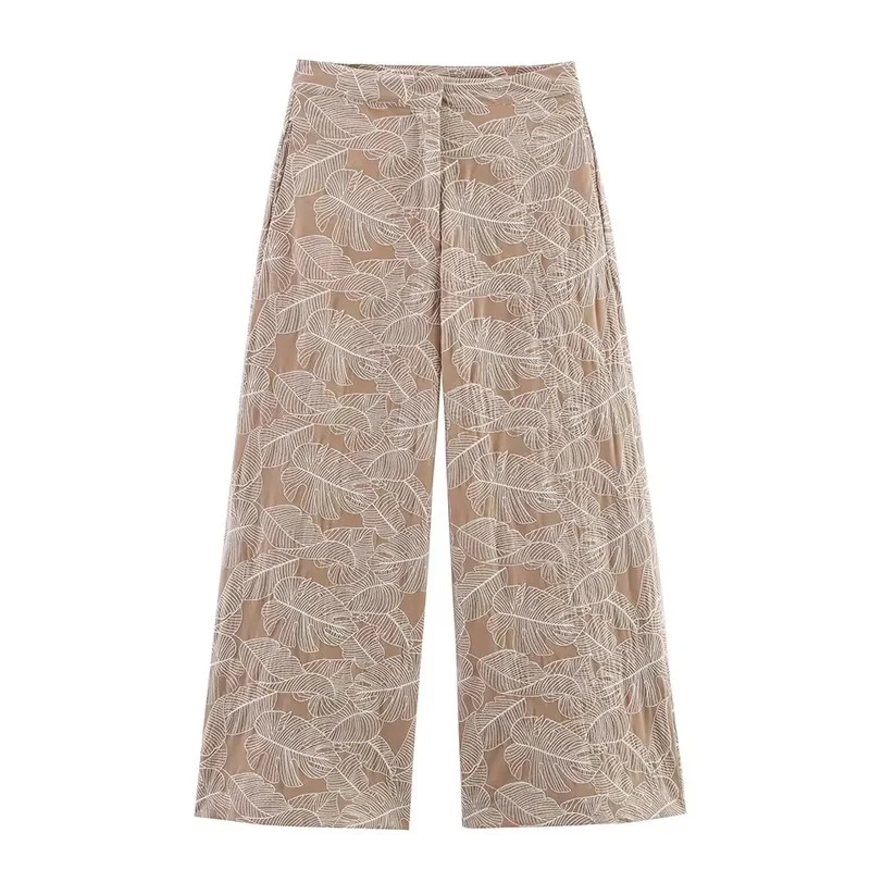 Women Two Pieces Pants Sets 2025 New Fashion Embroidery Crop Top + Trousers Women's Suit Casual 2 Piece Set Woman Outfits