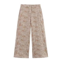 Women Two Pieces Pants Sets 2025 New Fashion Embroidery Crop Top + Trousers Women's Suit Casual 2 Piece Set Woman Outfits - Image 4