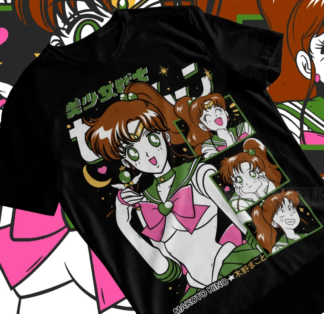 

Sailor Moon Jupiter T-Shirt Makoto Kino Harajuku Chibiusa Tsukino Soft Tee