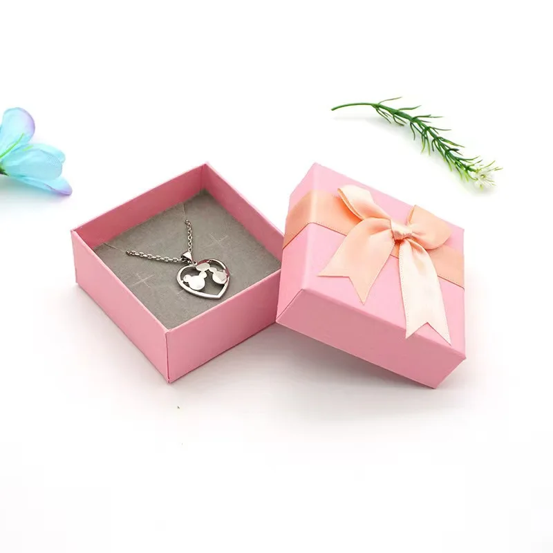 Paper Jewelry Packaging Box Rings Necklaces Storage Organizer Bracelets Earrings Display Holder Wedding Supplies Gifts Wholesale