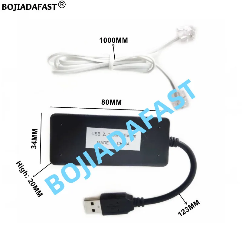 USB 2.0 Fax Modem Adapter With 2 RJ11 Port Caller ID 56Kbps V.92 V.90 Conexant CX93010 Supports WIN 11 10 8 7 Linux 5