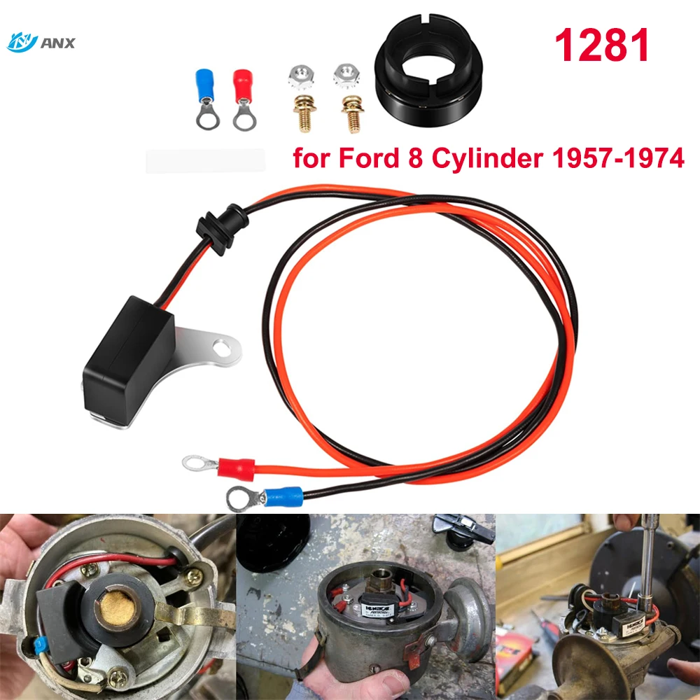 フォード8シリンダー用イグニッション変換キット,8気筒,1281-1957,1974 
