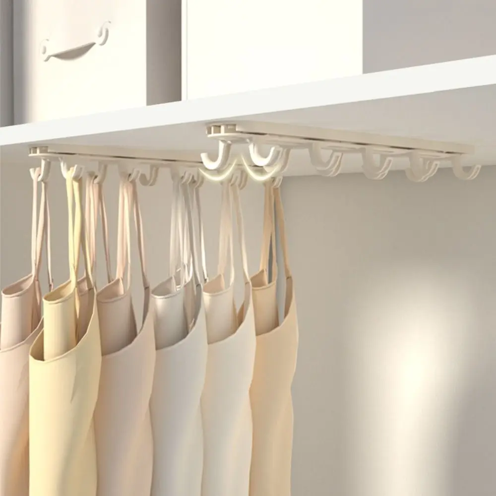 

No Punching Multi-purpose Clothes Hanger Multiple Hook Retractable Hook Home Storage Rack Durable Wardrobe Hanging Rack