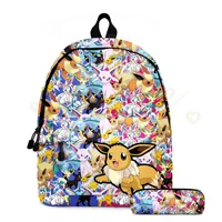 2 pz/set Anime Pikachu Pokemon Stampa Zaino Scuola Pikachu Ragazzi Ragazze Moda Laptop Zaino di Grande Capacità per I Regali 24