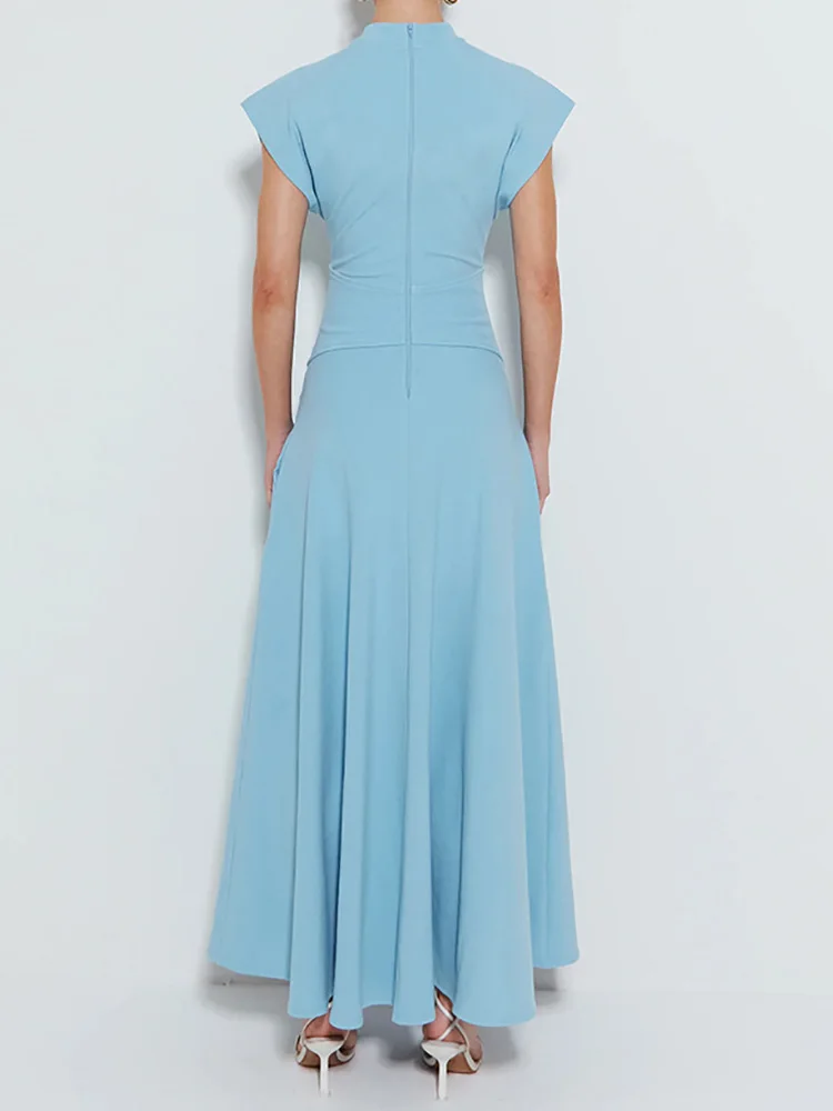 Short Sleeve Elegant Patchwork Solid Party Dress Women Spring Summer Maxi Dress Casual O Neck Ladies Pocket Dress Vestido women maxi dress