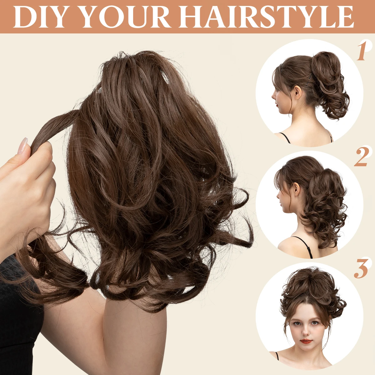 SARLA Synthetic DIY Claw Clip-In Ponytail Hair Extensions Hairpiece Hair Bun - Fake Black Blonde Natural Hair False Pigtail for Women - Image 4