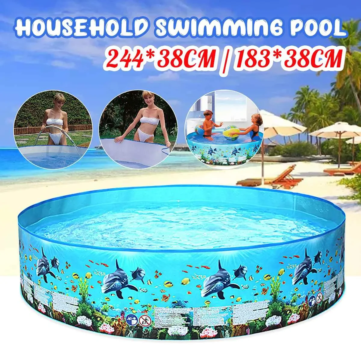 

183cm No Need Inflatable Swimming Pool Summer Children Paddling Pools Removable Game Large pools for family Above ground