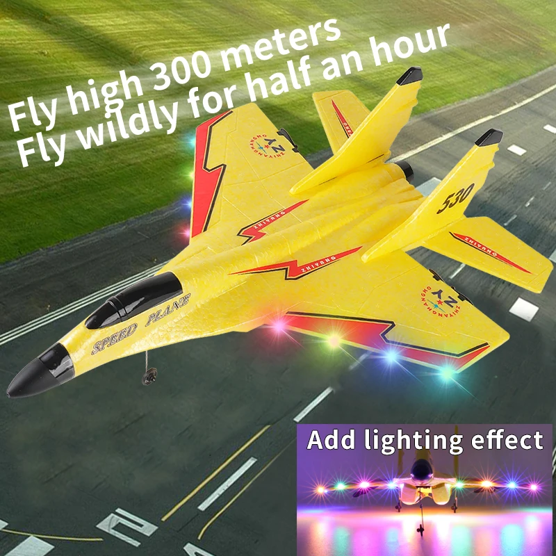 LED 조명 RC 비행기, ZY530 2.4G, 항공기 리모컨 비행 모델 글라이더 EPP 폼 장난감, 어린이 선물