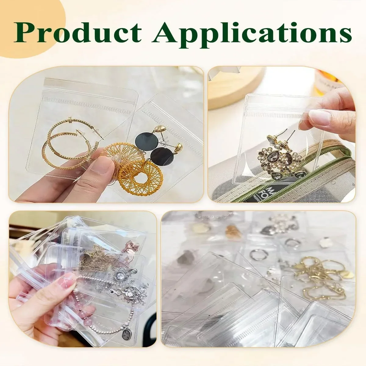 Clear Earring Bags Waterproof Storage Pouch for Jewelry