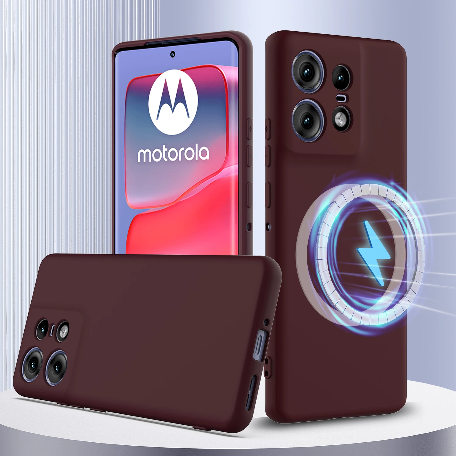 Premium Liquid Silicone Case with Magnetic Wireless Charging and Shockproof Protection