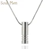 Classic Pure Titanium Pendant Necklace For Men Simple Cylinder Snake Chain Jewelry Gift 1