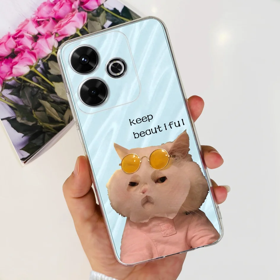 2024 Fashion Tulip Flower & Butterfly Soft Silicone Clear Phone Case