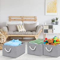 Sundries Storage Basket Linen Fabric Sorting Basket Foldable Wardrobe Storage Box for Living Room Bedroom Baby Toys Organizer 1