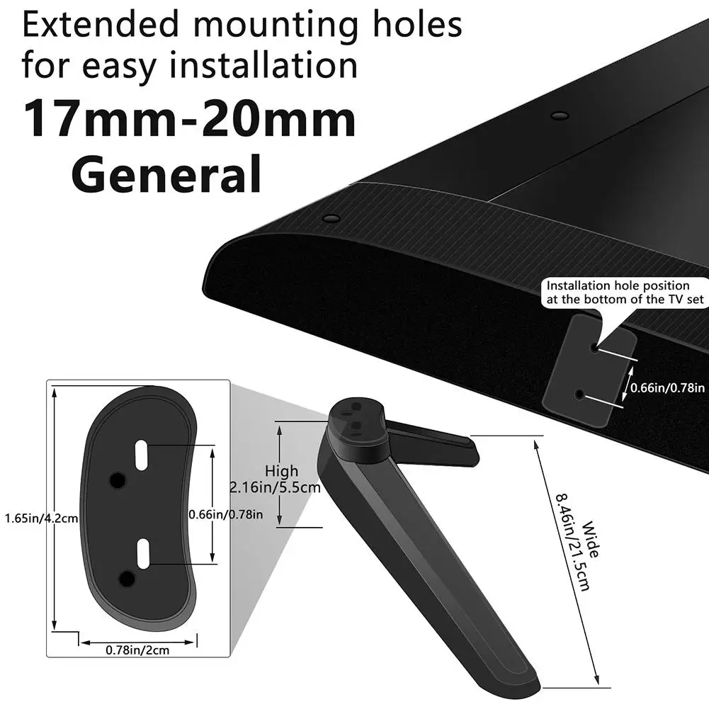 Universal TV Stand Table TV Stand Base Replacement Base Pedestal Feet Mount Legs 17Mm-20Mm Durable Easy To Use