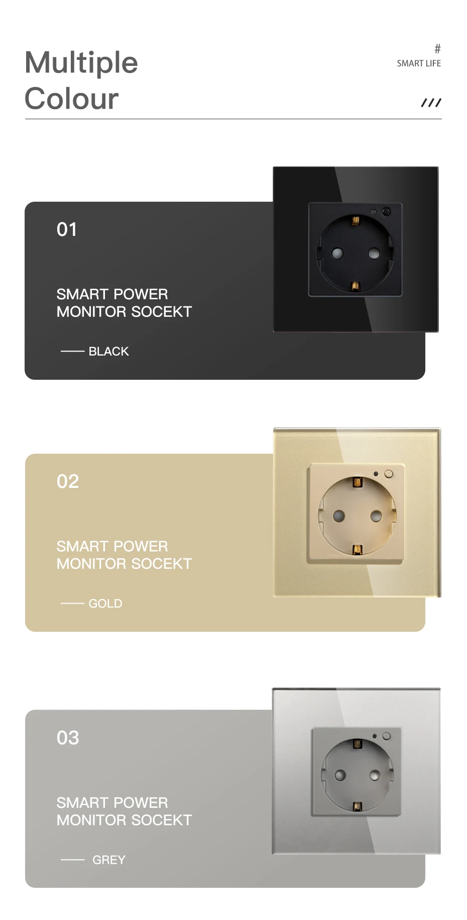 inteligente tuya app controle remoto painel vidro azul backlight