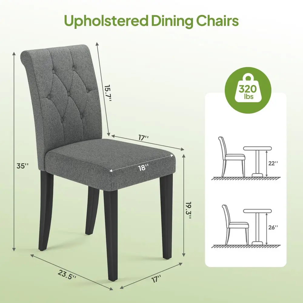 Tufted Dining Chairs Set 3