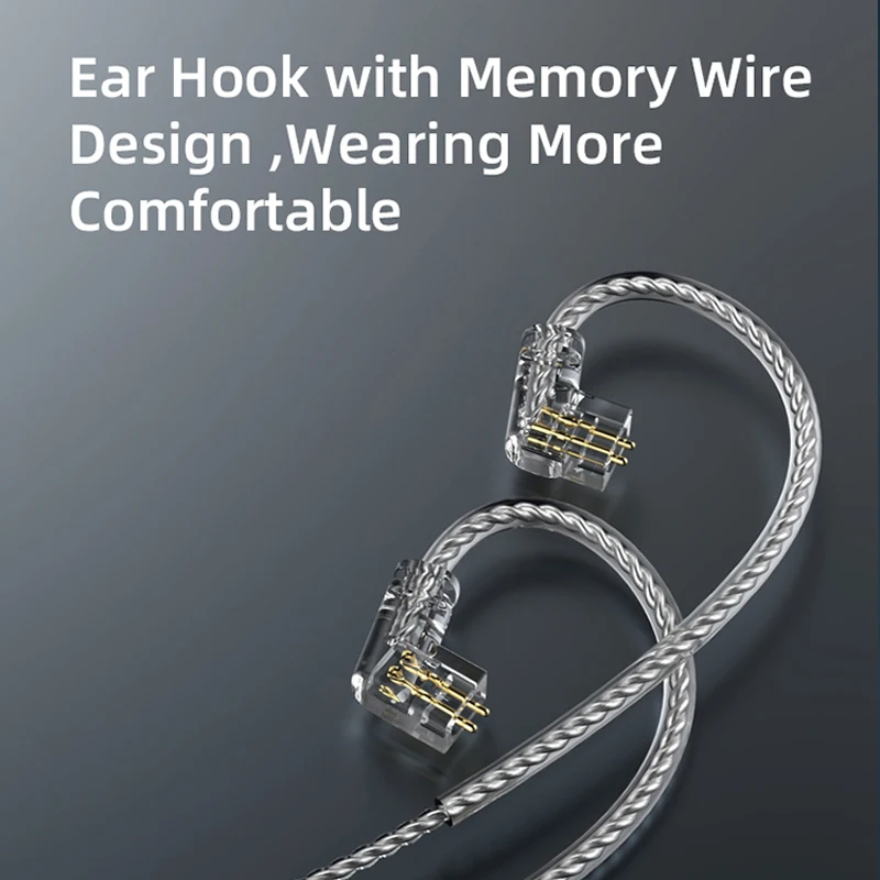 High-Fidelity Silver-Plated Earphone Cable with Microphone