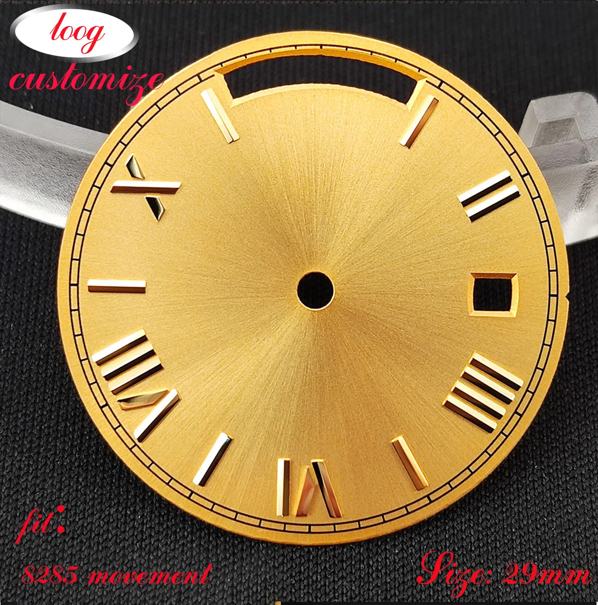 8285 Dial 8285 hand Man Watch Dual Calendar 29mm dial hand Blue Green Glow Accessories Dial fit Movement