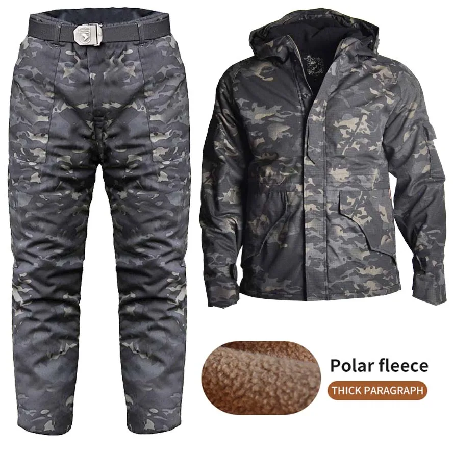 

HAN WILD Army Combat Uniform Hunting Jackets Tactical Camo Pants Winter Men Military Hiking Clothing Windbreaker Waterproof