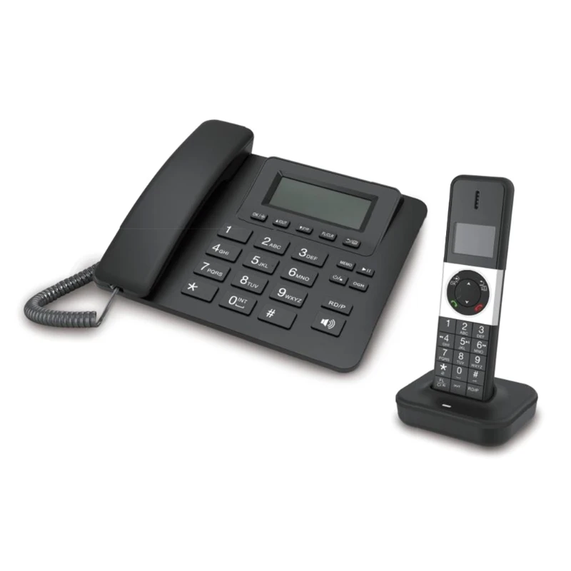 

1 Set Desktop LCD Cordless Telephone with Answering Machine Fixed Landline Phone Big Buttons Speakerphone D2002TAM-D