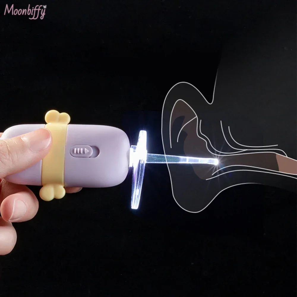 Cartoon Baby Ear Cleaner Earwax Removal Tool Flashlight Earpick Ear Cleaning Luminous Curette Light Spoon For Children