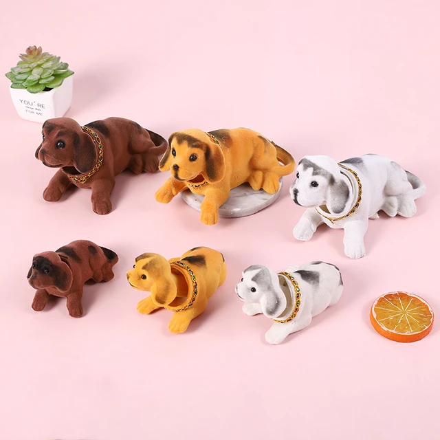 Adornos de coche con cabeza agitadora, muñeco de perro, juguetes de  salpicadero de coche, lindo cachorro de asinata, accesorios de decoración  Interior automática - AliExpress