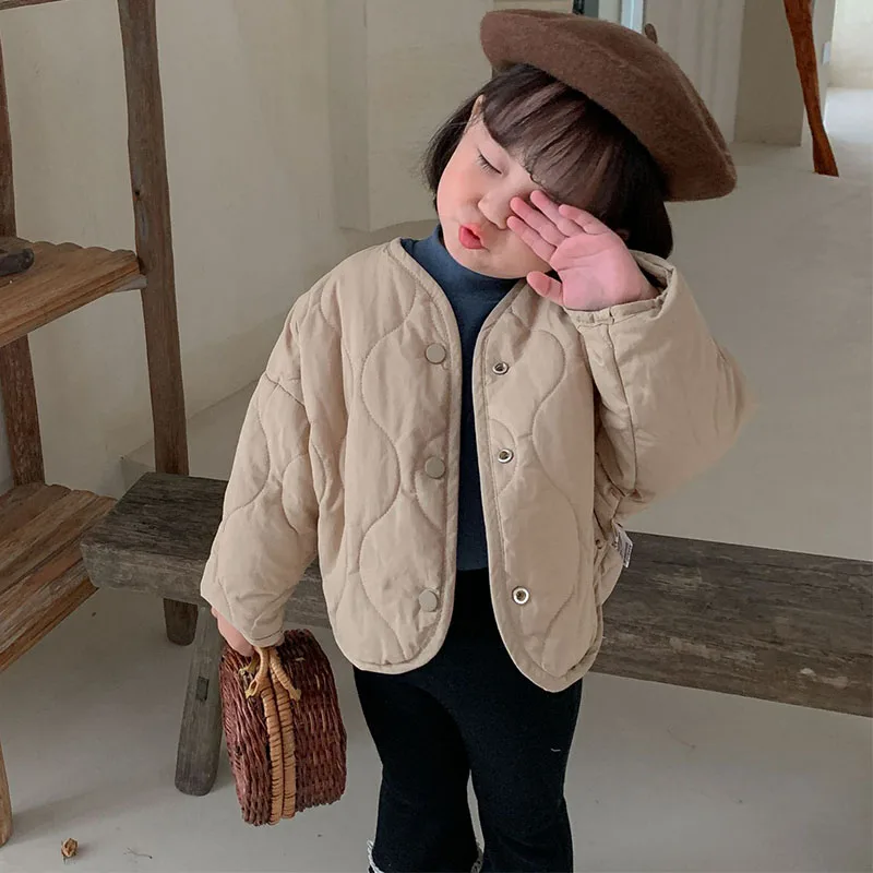 어린이 코튼 재킷 양면 착용 코튼 클립 가디건, 레트로  코트, 남아 및 여아 겨울