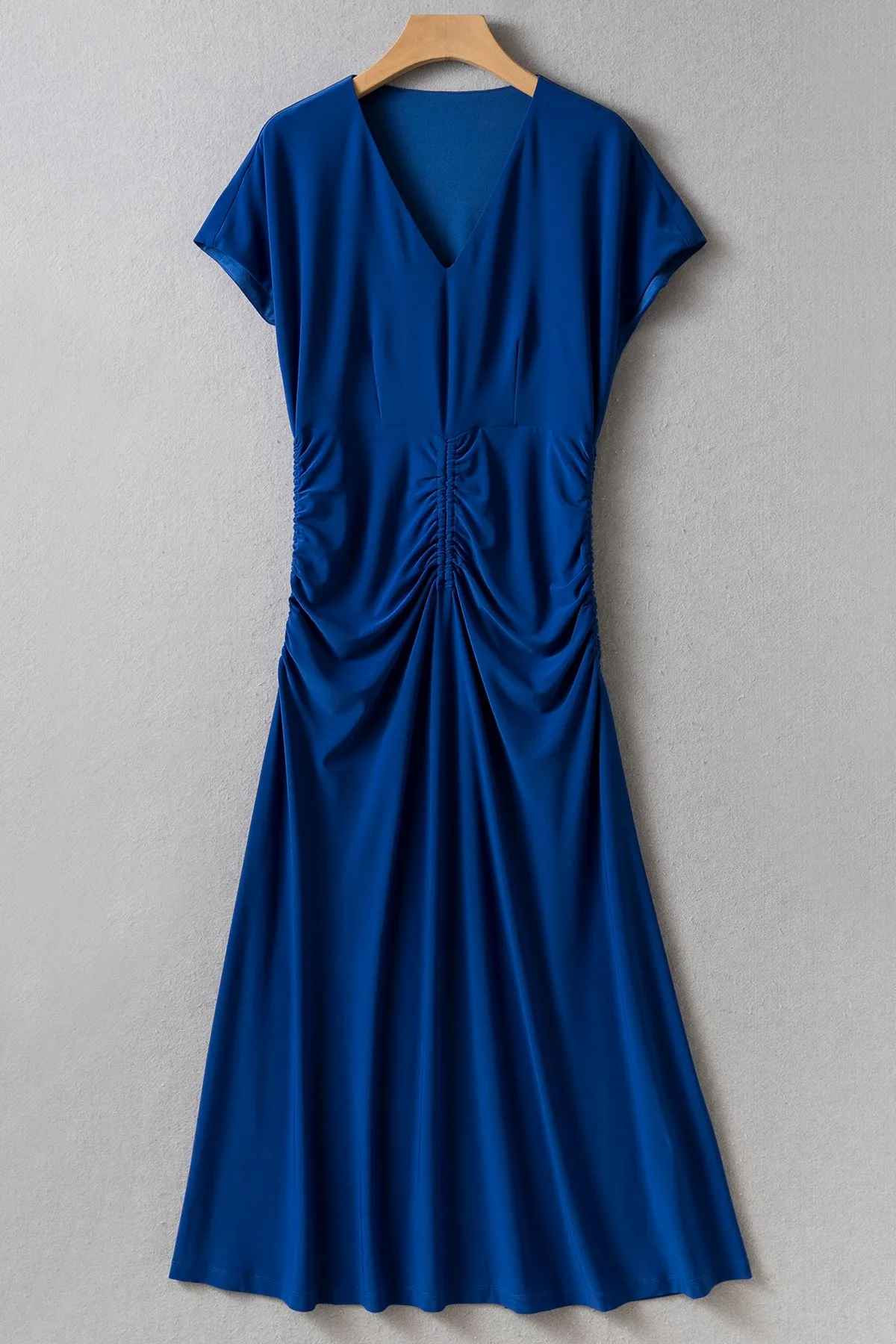 

Royal Blue V Neckline Twisted Elegant Midi Dress UK 8-UK 18
