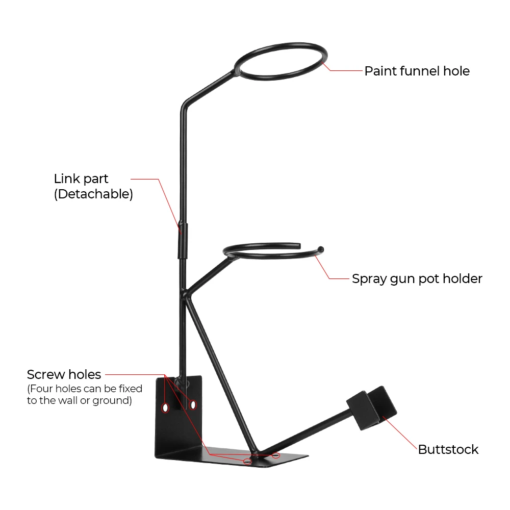 Car Paint Sprayer Stand Bracket Paper Funnel Rack Storage Rack Steel Spray Gun Accessories Spray Gun Holder Household 4