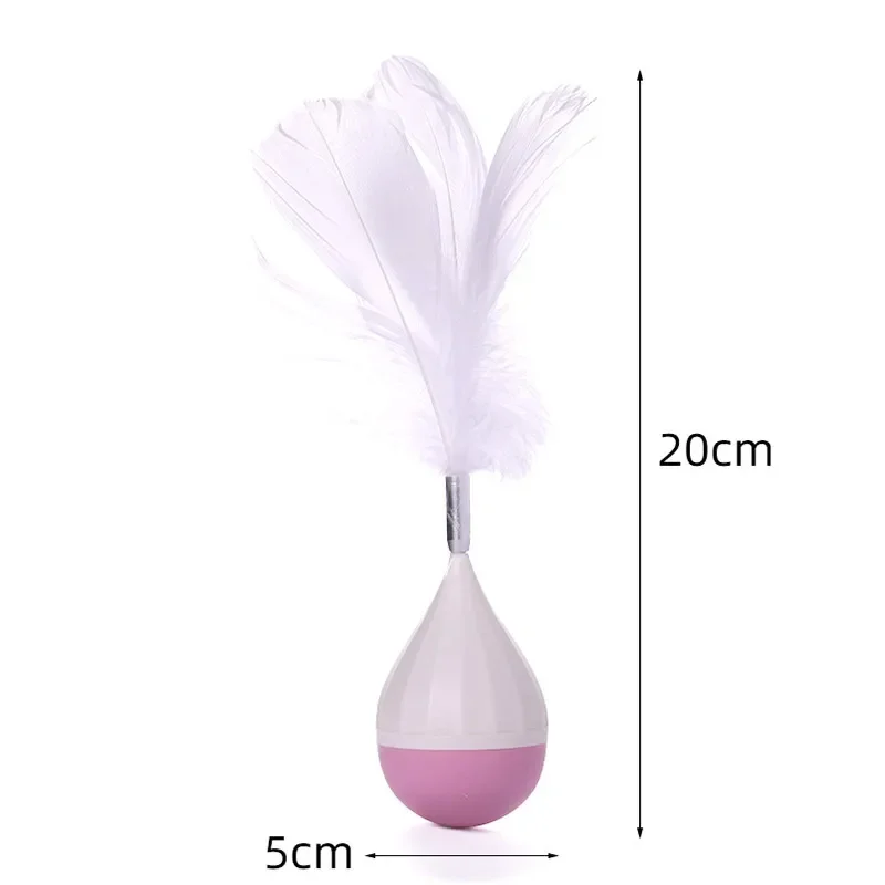 Cat Toy Tumbler Feather Teaser Toys For Cats Pet Playing Scratch Kitten Puzzle Interactive Toys Pet Cat Rolling