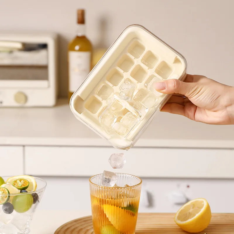 15 Grids New Ice Box with Lid for Home Use Food Grade Large Capacity Ice Cube Mould Homemade Press Ice Lattice Ice Storage Box
