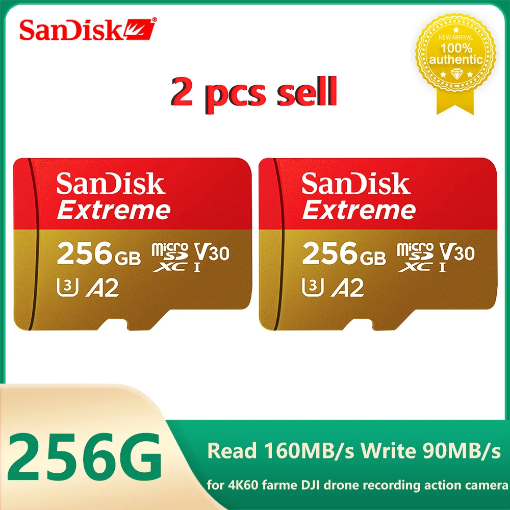 SanDisk 2 pcs sell A2 U3 V30 Extreme Micro SD Card 1TB 512GB 400GB