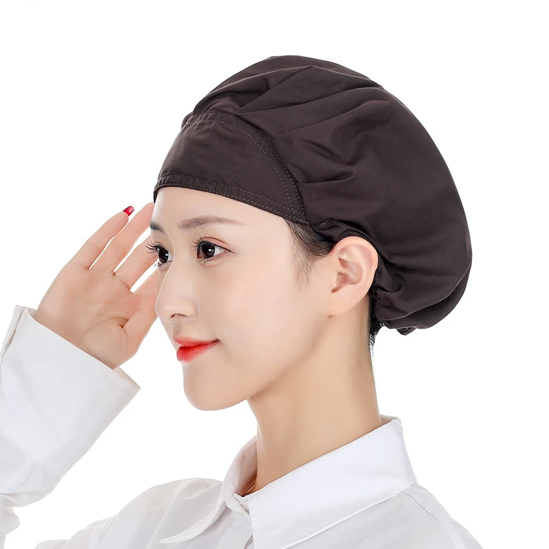 작업용 조절 가능한 탄성 백 부팡 모자, 간단한 단색 헤어 보호, 헤드 커버 터번 창고용, 신제품